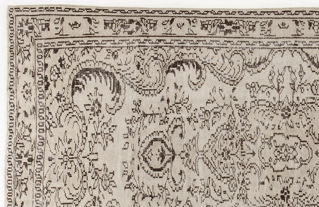 Beige Over Dyed Vintage Rug 4'10'' x 8'11'' ft 147 x 273 cm