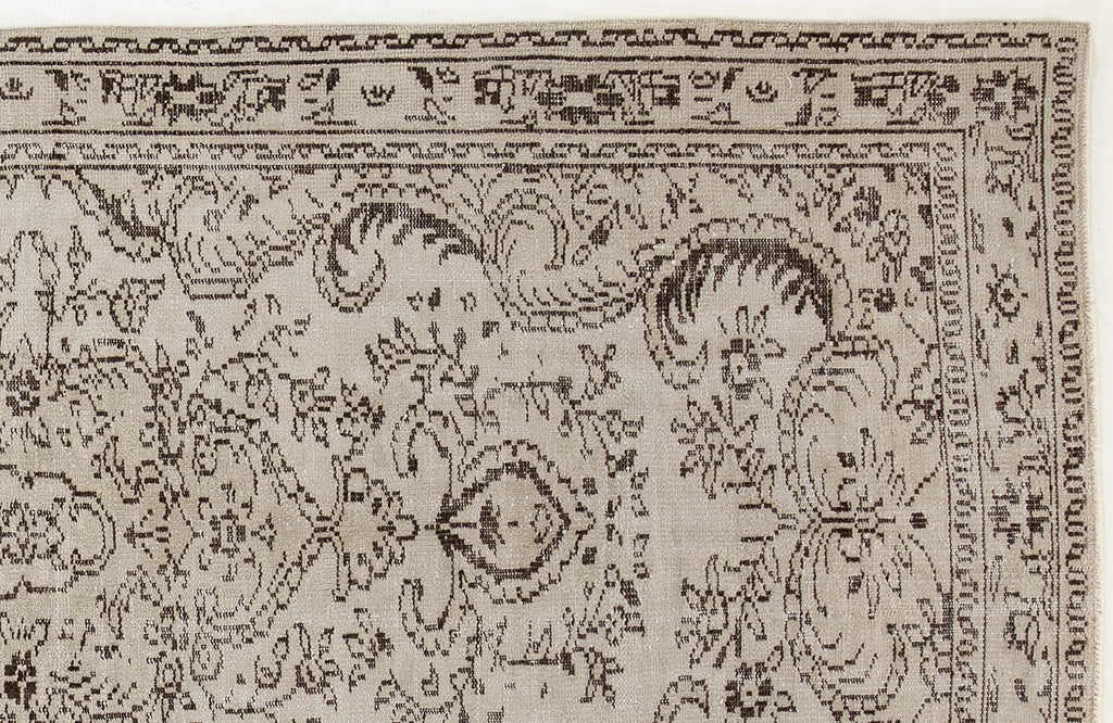 Beige Over Dyed Vintage Rug 4'10'' x 8'11'' ft 147 x 273 cm