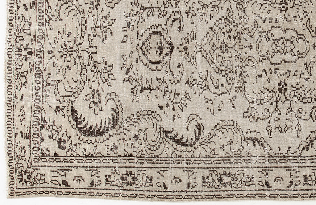 Beige Over Dyed Vintage Rug 4'10'' x 8'11'' ft 147 x 273 cm