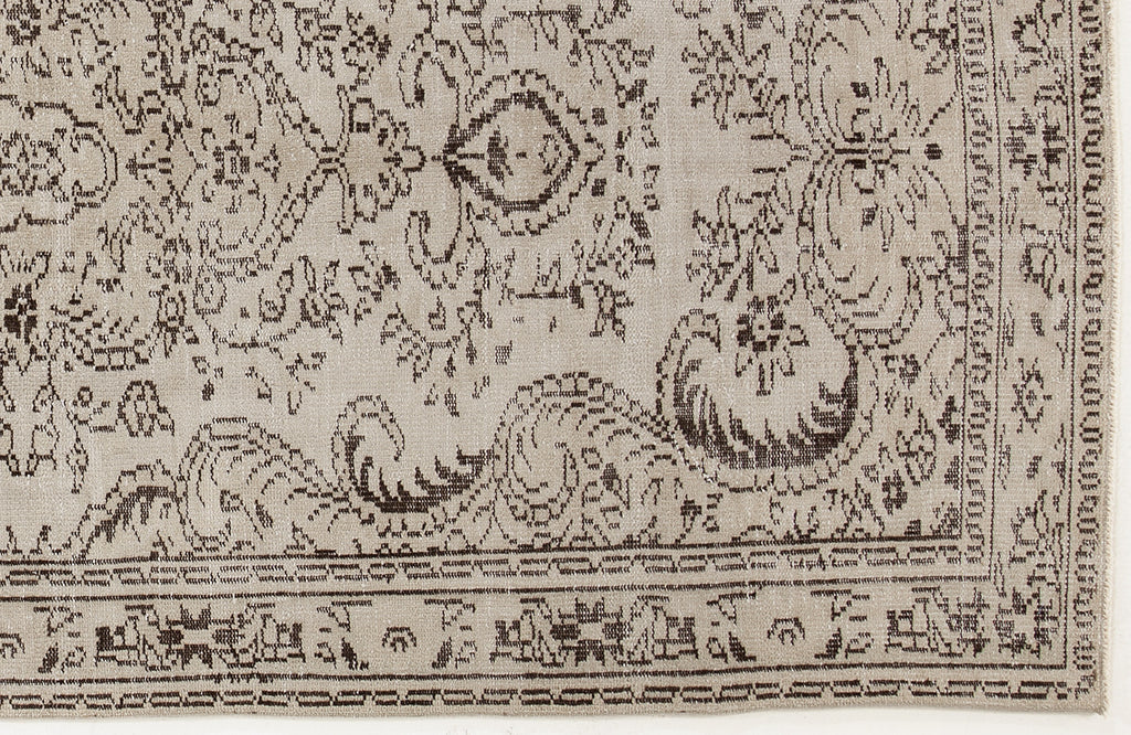 Beige Over Dyed Vintage Rug 4'10'' x 8'11'' ft 147 x 273 cm