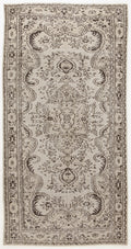 Beige Over Dyed Vintage Rug 4'10'' x 8'11'' ft 147 x 273 cm