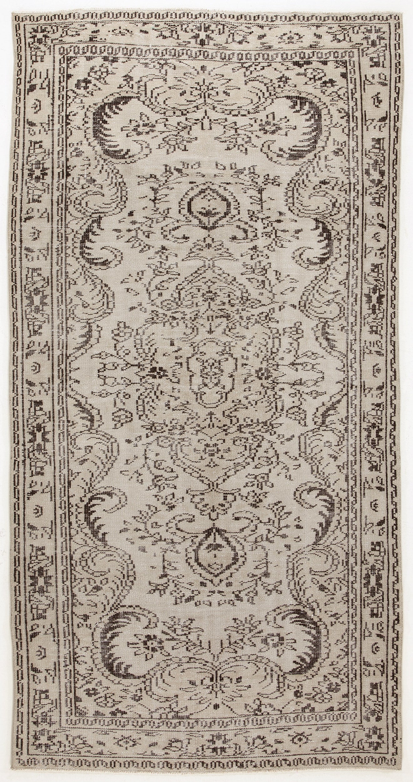 Beige Over Dyed Vintage Rug 4'10'' x 8'11'' ft 147 x 273 cm