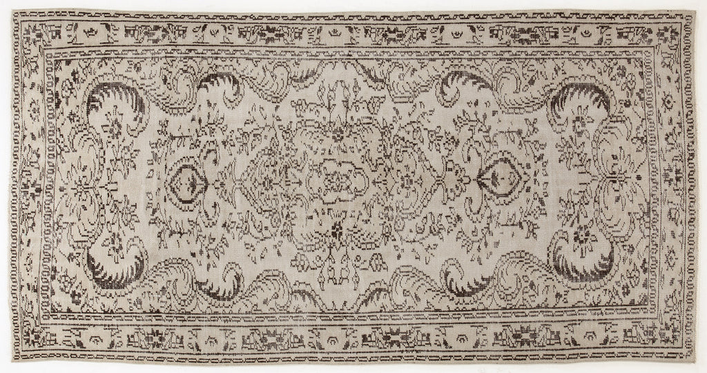 Beige Over Dyed Vintage Rug 4'10'' x 8'11'' ft 147 x 273 cm