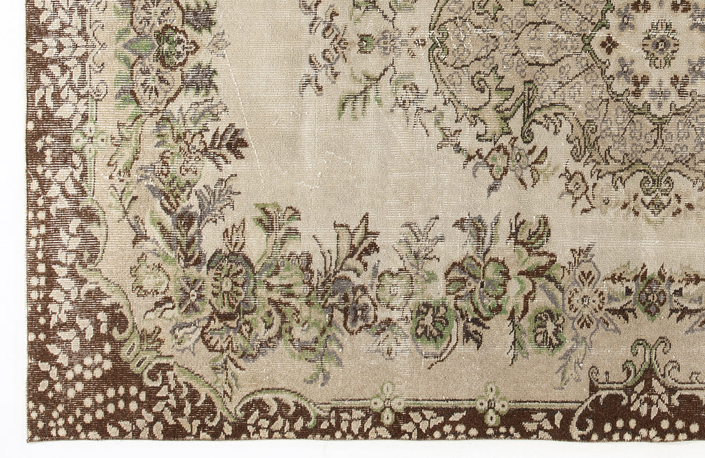Beige Over Dyed Vintage Rug 5'5'' x 8'9'' ft 166 x 266 cm