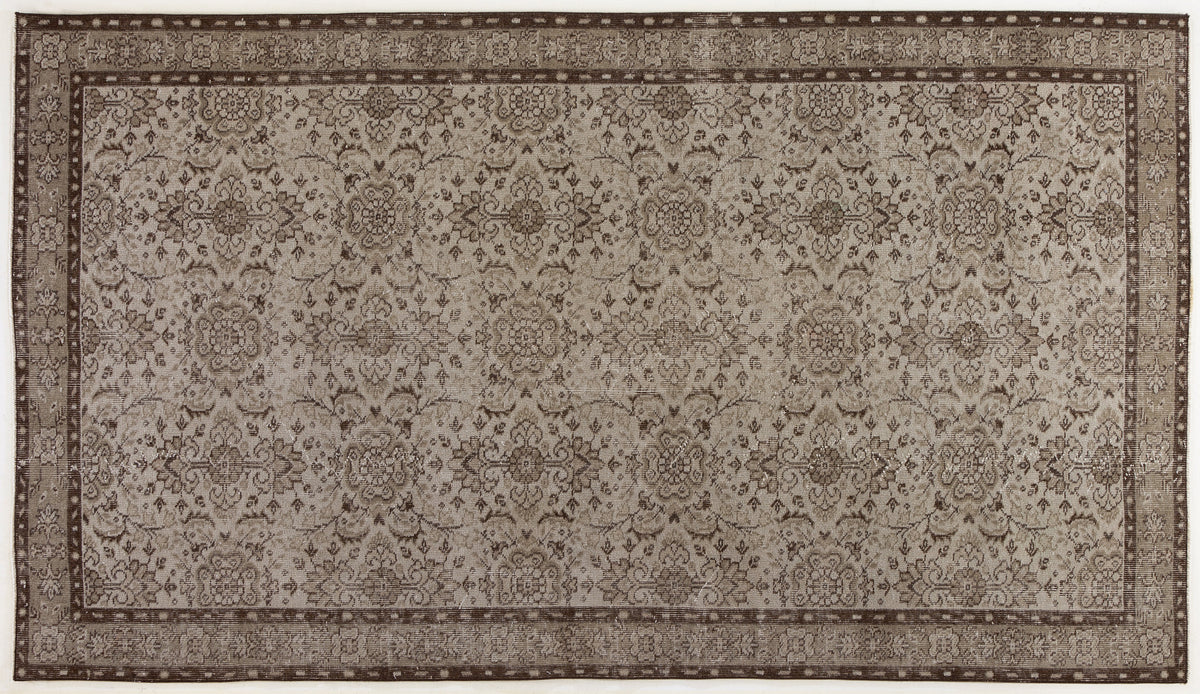 Gray Over Dyed Vintage Rug 5&#39;0&#39;&#39; x 8&#39;11&#39;&#39; ft 153 x 271 cm