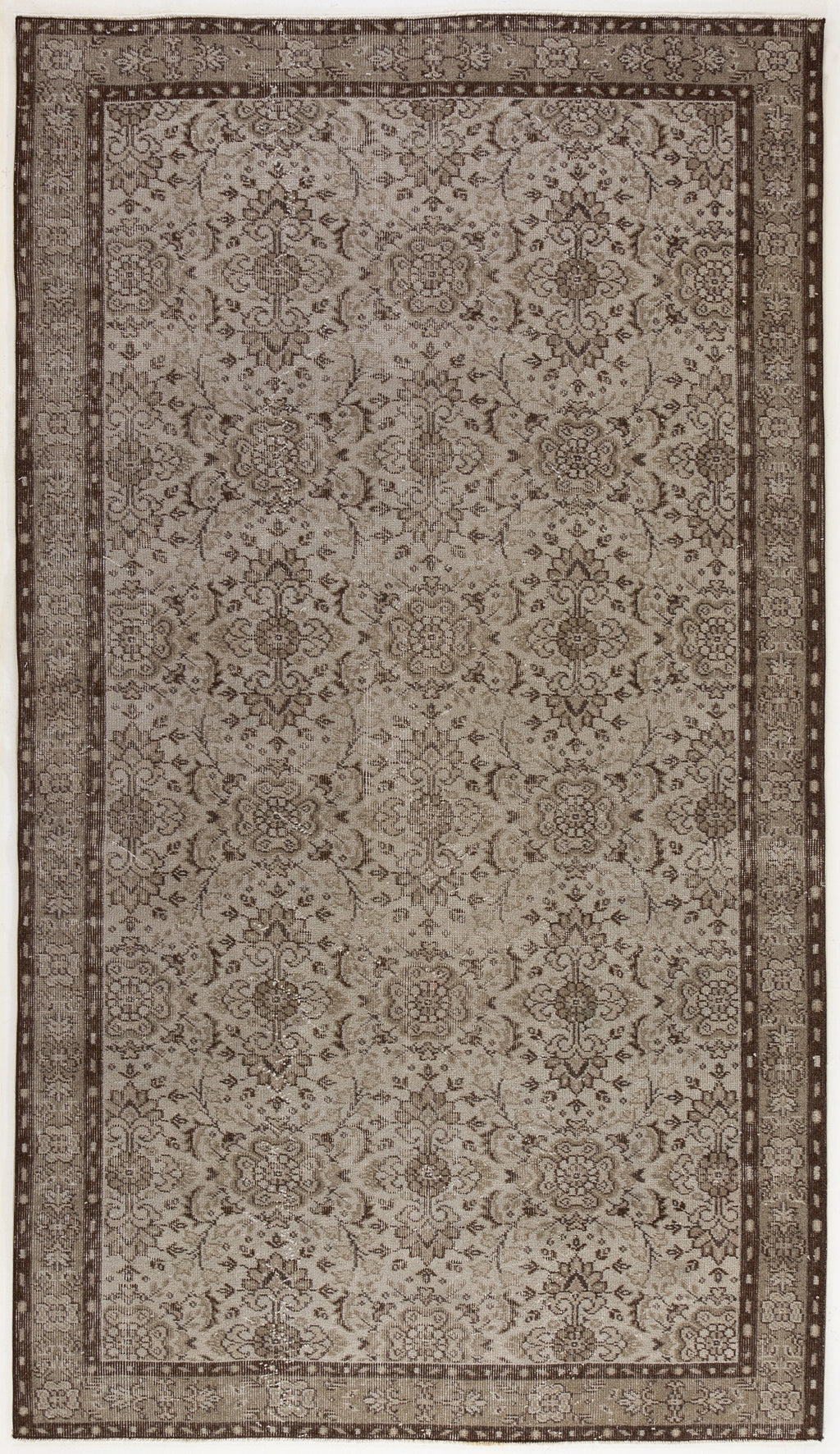 Gray Over Dyed Vintage Rug 5'0'' x 8'11'' ft 153 x 271 cm