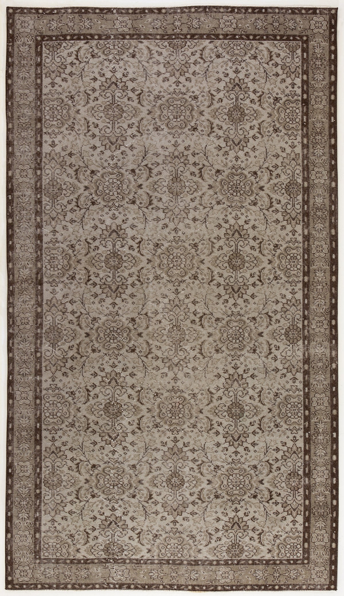 Gray Over Dyed Vintage Rug 5&#39;0&#39;&#39; x 8&#39;11&#39;&#39; ft 153 x 271 cm