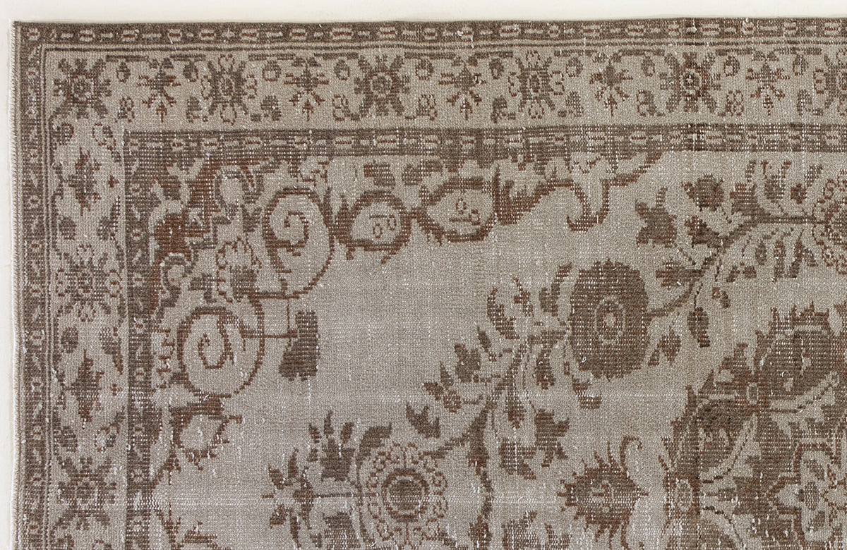 Beige Over Dyed Vintage Rug 5&#39;3&#39;&#39; x 8&#39;10&#39;&#39; ft 159 x 268 cm