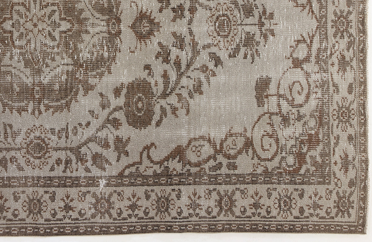Beige Over Dyed Vintage Rug 5&#39;3&#39;&#39; x 8&#39;10&#39;&#39; ft 159 x 268 cm