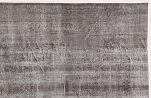 Gray Over Dyed Vintage Rug 5'7'' x 9'5'' ft 171 x 286 cm