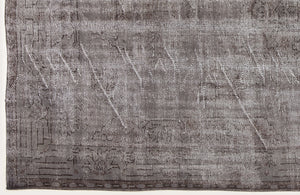 Gray Over Dyed Vintage Rug 5'7'' x 9'5'' ft 171 x 286 cm