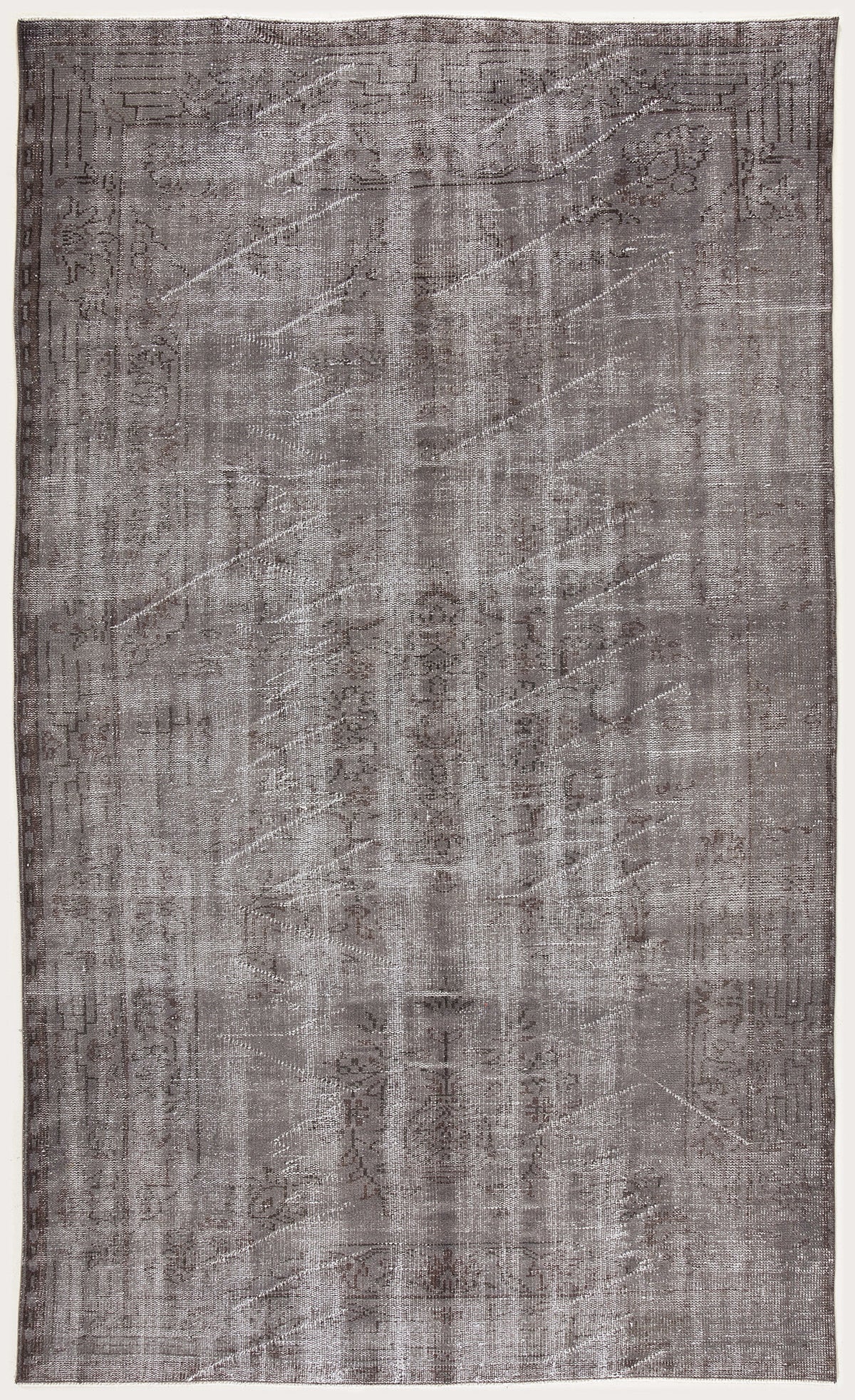 Gray Over Dyed Vintage Rug 5&#39;7&#39;&#39; x 9&#39;5&#39;&#39; ft 171 x 286 cm