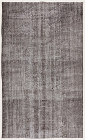 Gray Over Dyed Vintage Rug 5'7'' x 9'5'' ft 171 x 286 cm