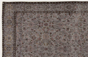 Gray Over Dyed Vintage Rug 5'7'' x 9'10'' ft 171 x 300 cm