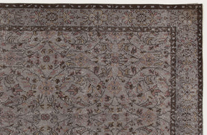 Gray Over Dyed Vintage Rug 5'7'' x 9'10'' ft 171 x 300 cm