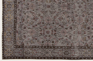 Gray Over Dyed Vintage Rug 5'7'' x 9'10'' ft 171 x 300 cm