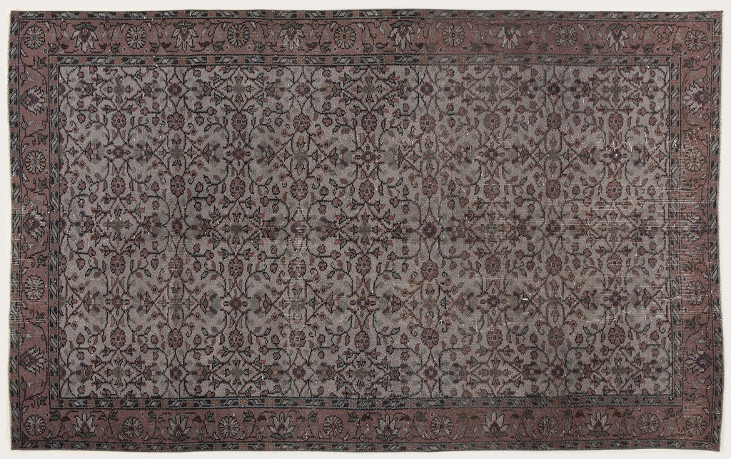 Gray Over Dyed Vintage Rug 5'1'' x 8'6'' ft 156 x 260 cm