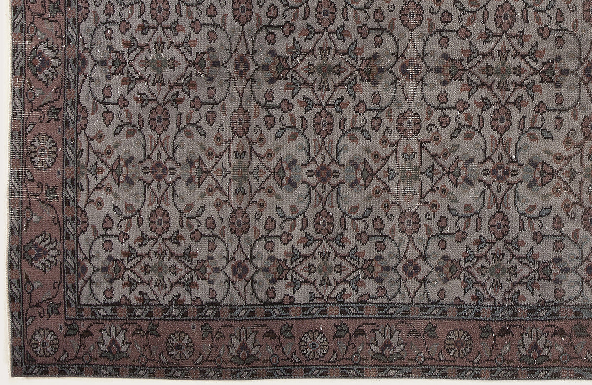 Gray Over Dyed Vintage Rug 5&#39;1&#39;&#39; x 8&#39;6&#39;&#39; ft 156 x 260 cm