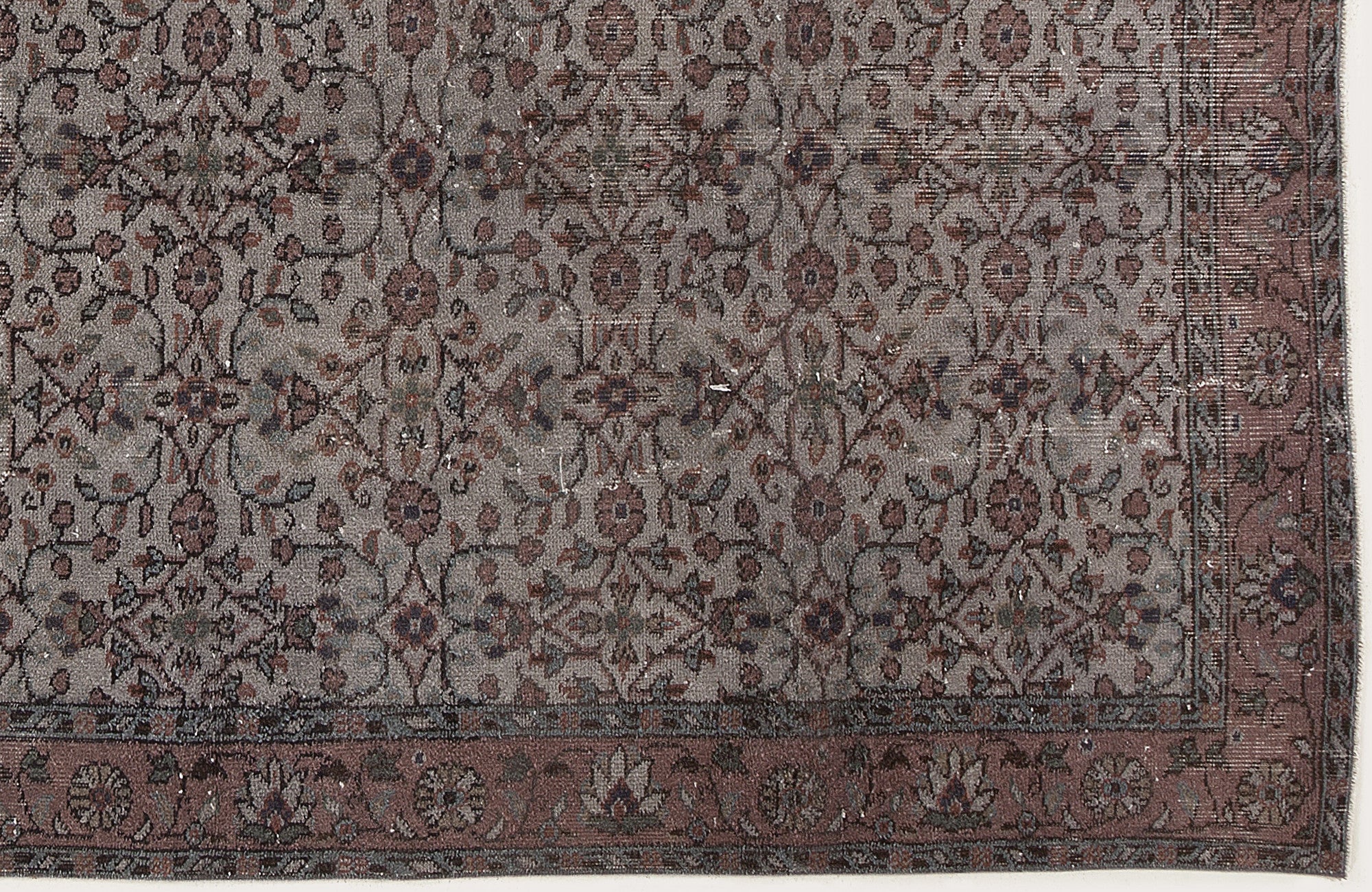 Gray Over Dyed Vintage Rug 5'1'' x 8'6'' ft 156 x 260 cm
