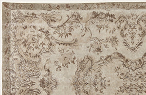 Beige Over Dyed Vintage Rug 5'3'' x 8'9'' ft 161 x 266 cm