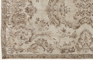 Beige Over Dyed Vintage Rug 5'3'' x 8'9'' ft 161 x 266 cm