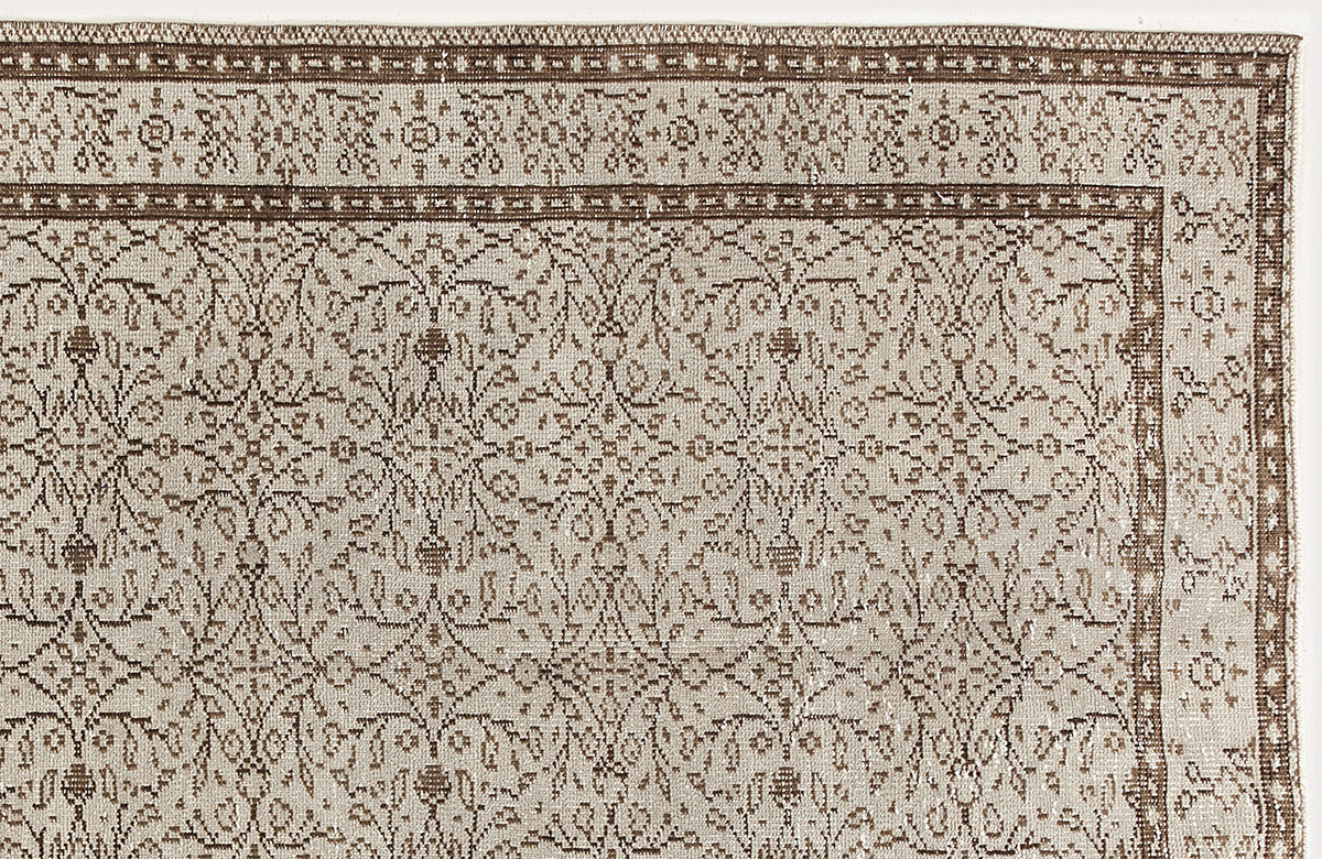 Beige Over Dyed Vintage Rug 4&#39;11&#39;&#39; x 9&#39;0&#39;&#39; ft 149 x 275 cm