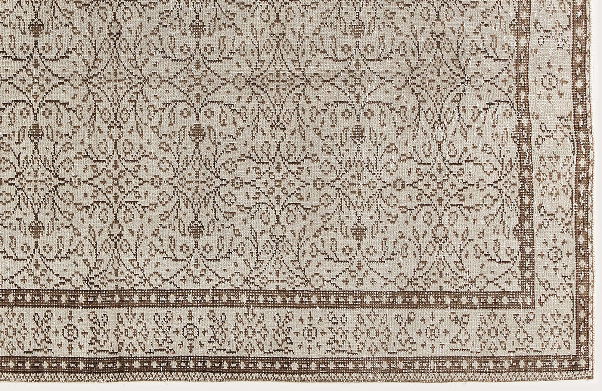 Beige Over Dyed Vintage Rug 4'11'' x 9'0'' ft 149 x 275 cm