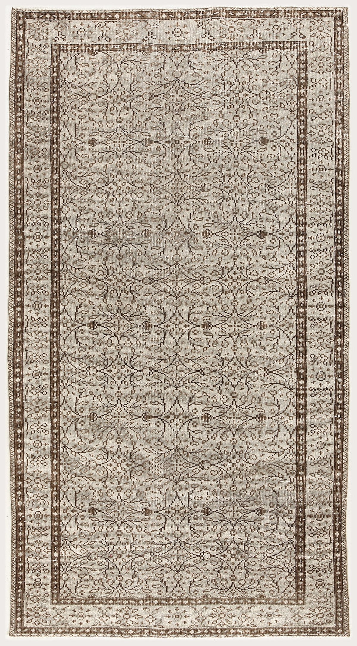 Beige Over Dyed Vintage Rug 4&#39;11&#39;&#39; x 9&#39;0&#39;&#39; ft 149 x 275 cm