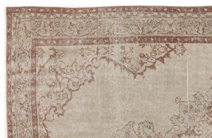 Beige Over Dyed Vintage Rug 5'5'' x 8'11'' ft 165 x 271 cm