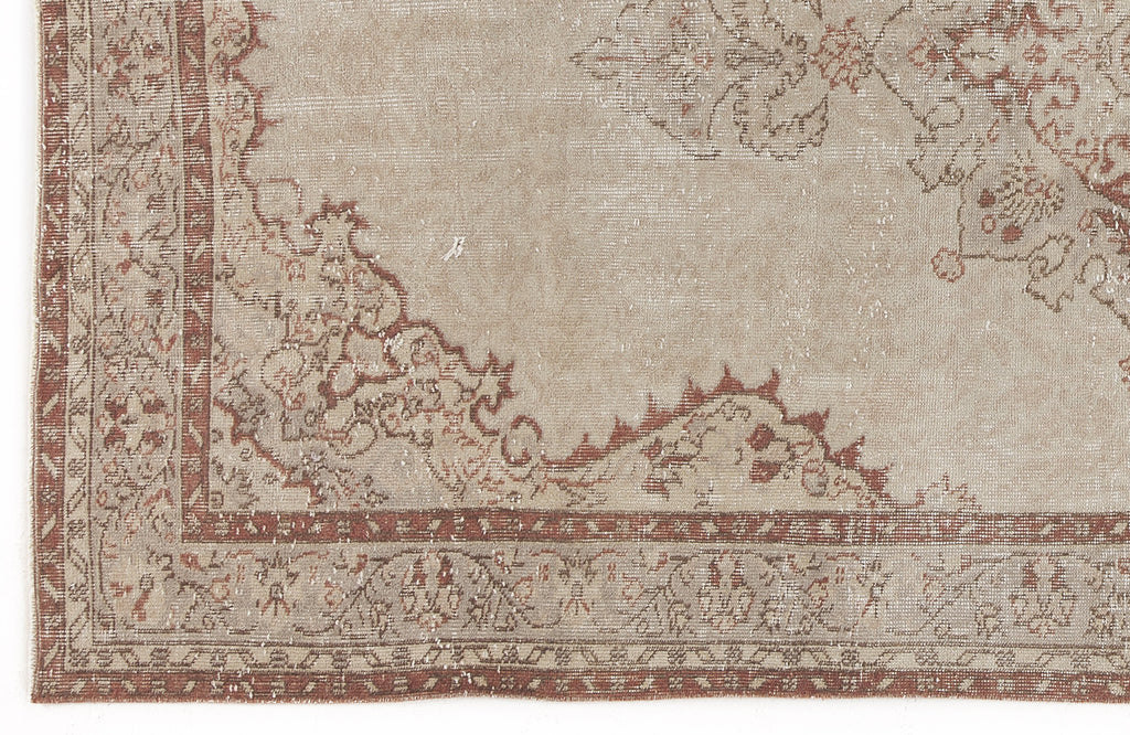 Beige Over Dyed Vintage Rug 5'5'' x 8'11'' ft 165 x 271 cm
