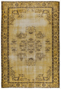 Yellow Over Dyed Vintage Rug 5'10'' x 8'11'' ft 178 x 271 cm