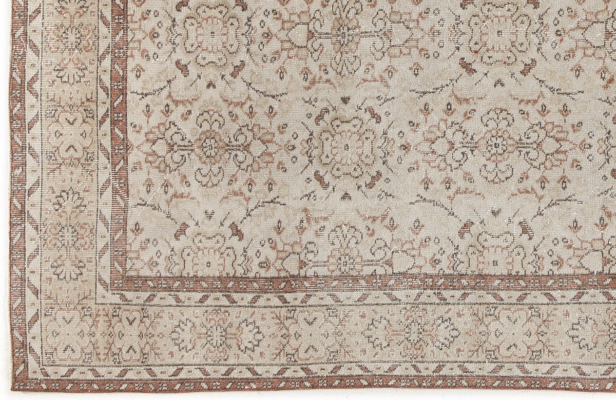 Beige Over Dyed Vintage Rug 5&#39;8&#39;&#39; x 9&#39;5&#39;&#39; ft 172 x 287 cm