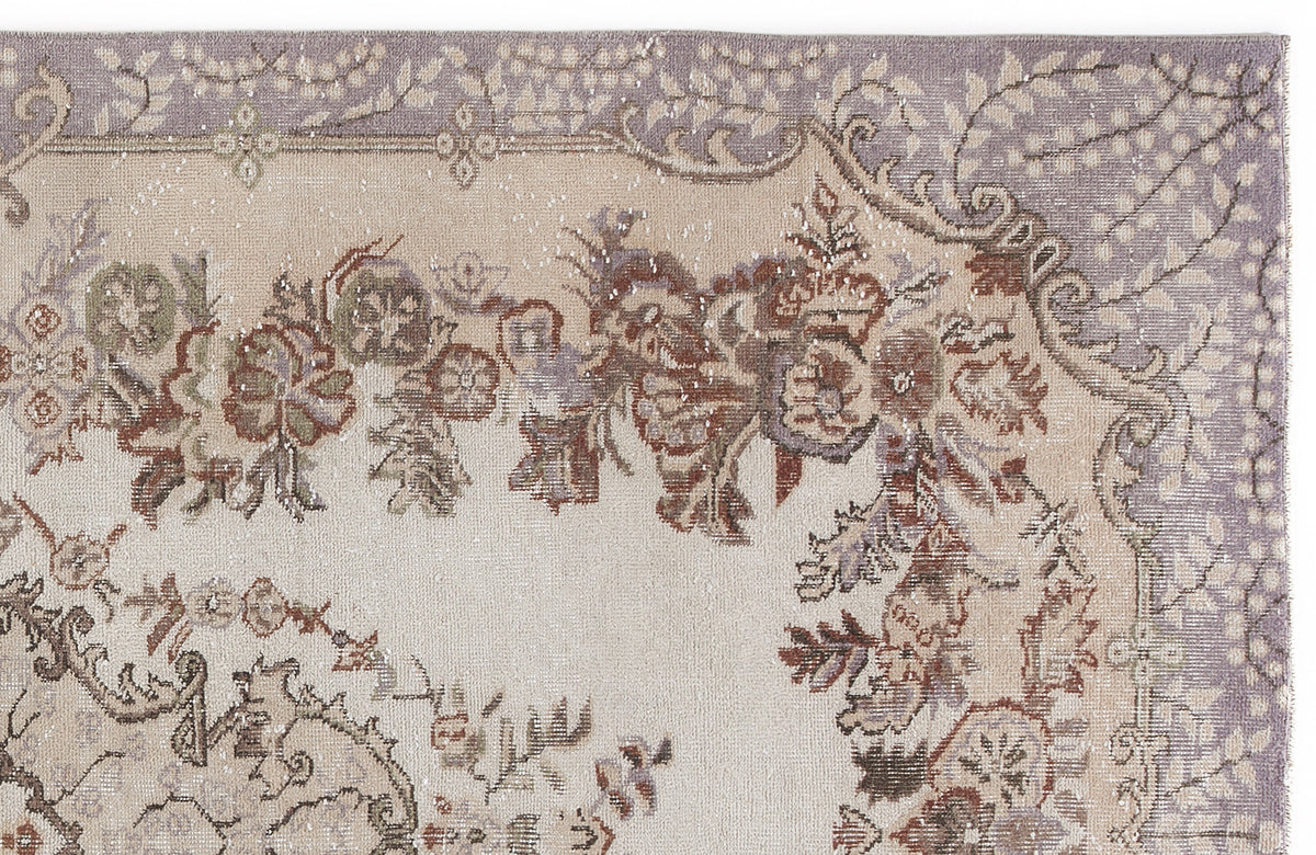Beige Over Dyed Vintage Rug 5&#39;7&#39;&#39; x 9&#39;5&#39;&#39; ft 171 x 287 cm