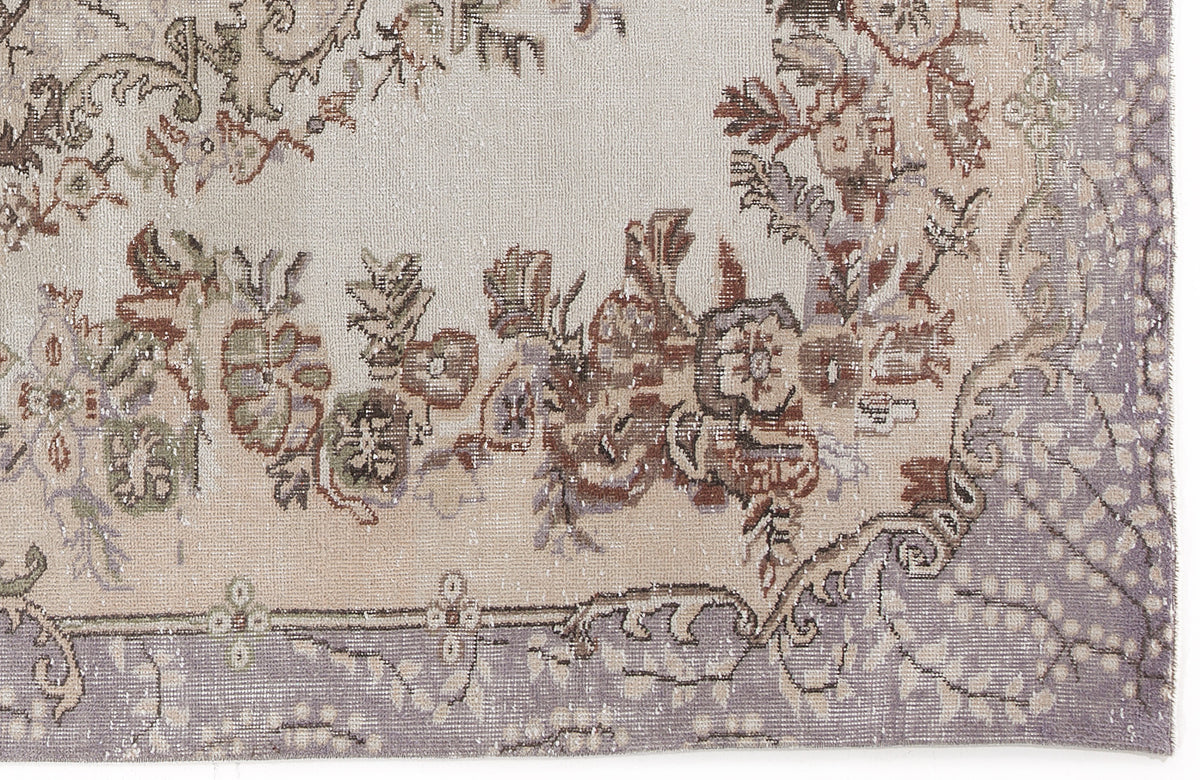 Beige Over Dyed Vintage Rug 5&#39;7&#39;&#39; x 9&#39;5&#39;&#39; ft 171 x 287 cm