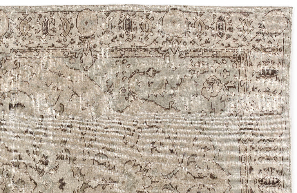 Beige Over Dyed Vintage Rug 5'5'' x 8'8'' ft 164 x 263 cm