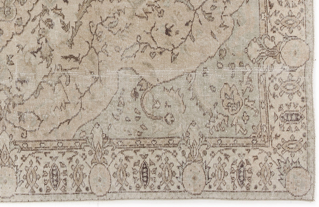 Beige Over Dyed Vintage Rug 5'5'' x 8'8'' ft 164 x 263 cm