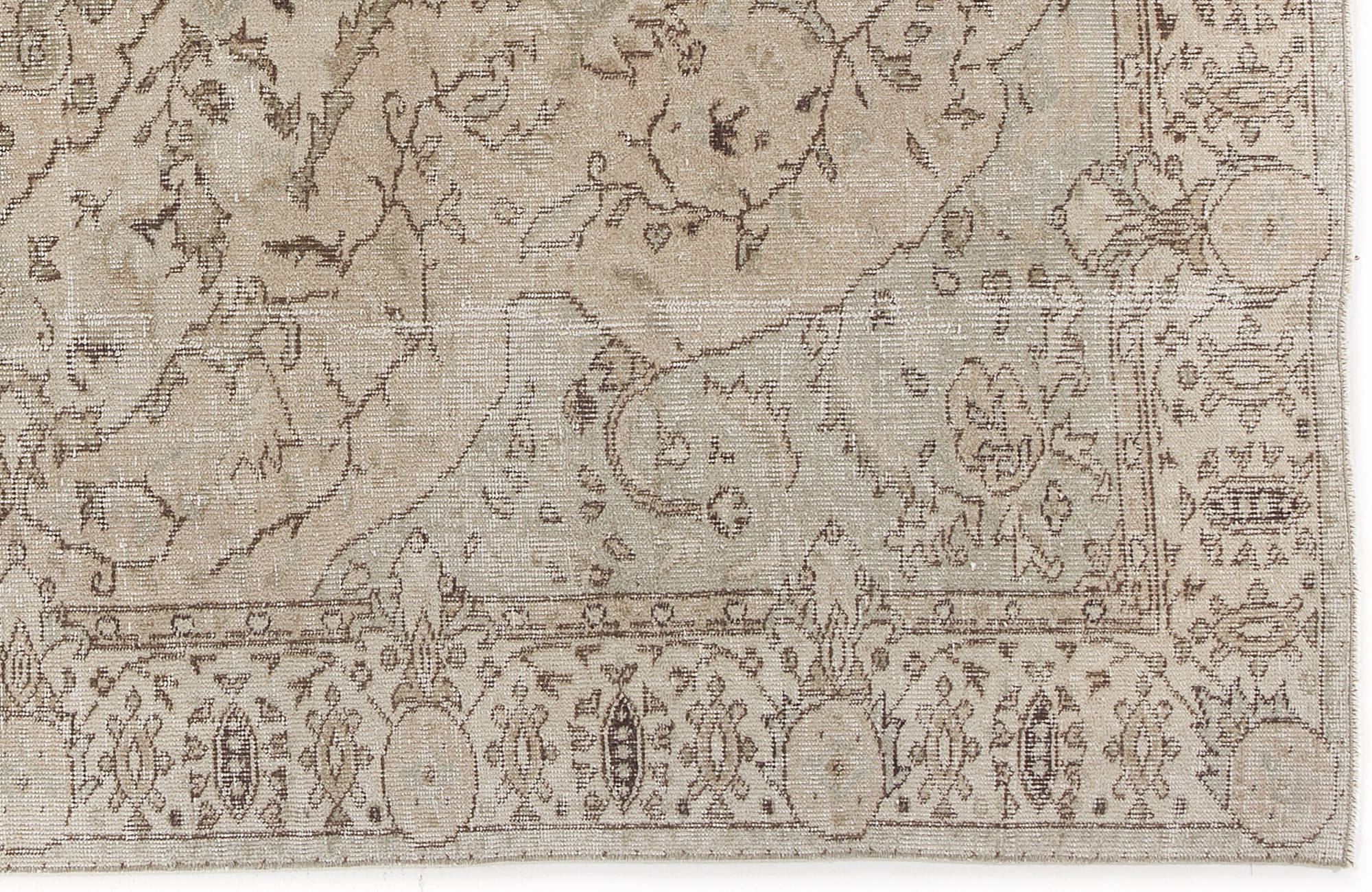 Beige Over Dyed Vintage Rug 5'5'' x 8'8'' ft 164 x 263 cm