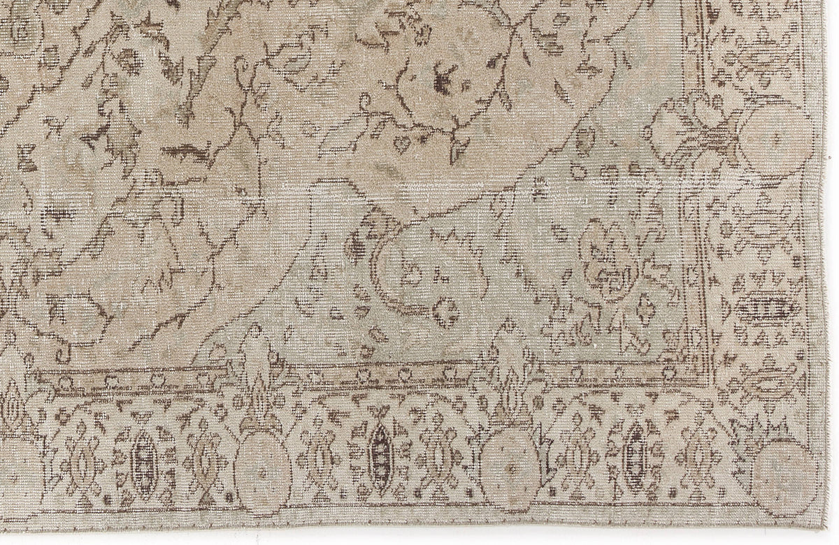 Beige Over Dyed Vintage Rug 5&#39;5&#39;&#39; x 8&#39;8&#39;&#39; ft 164 x 263 cm