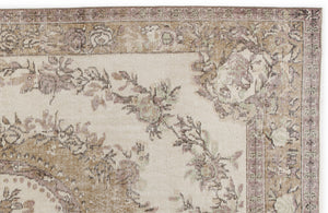 Beige Over Dyed Vintage Rug 5'10'' x 9'9'' ft 177 x 297 cm