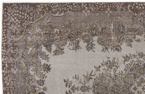 Beige Over Dyed Vintage Rug 5'4'' x 9'7'' ft 162 x 292 cm