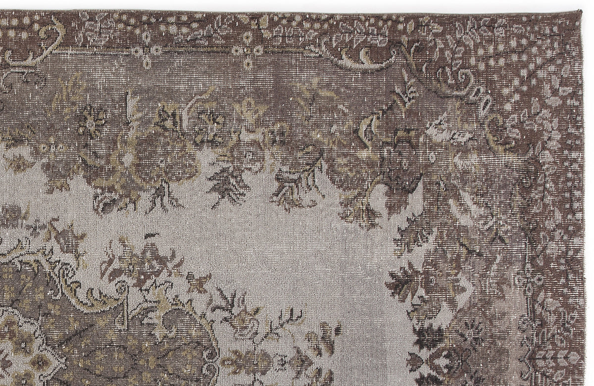 Beige Over Dyed Vintage Rug 5&#39;4&#39;&#39; x 9&#39;7&#39;&#39; ft 162 x 292 cm