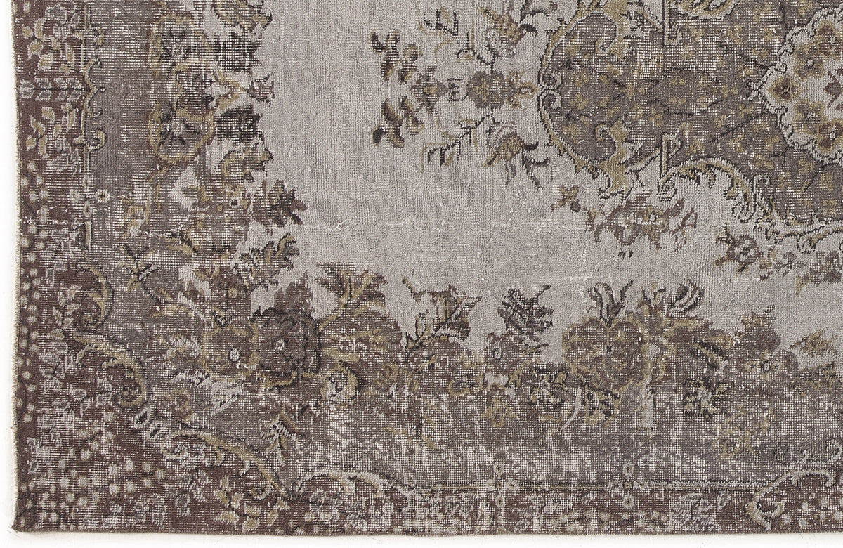 Beige Over Dyed Vintage Rug 5&#39;4&#39;&#39; x 9&#39;7&#39;&#39; ft 162 x 292 cm