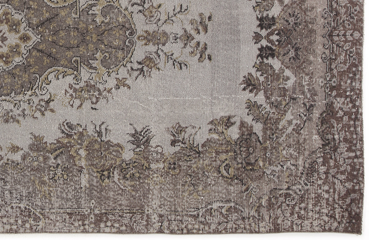 Beige Over Dyed Vintage Rug 5&#39;4&#39;&#39; x 9&#39;7&#39;&#39; ft 162 x 292 cm