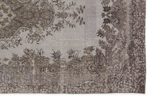 Beige Over Dyed Vintage Rug 5'4'' x 9'7'' ft 162 x 292 cm