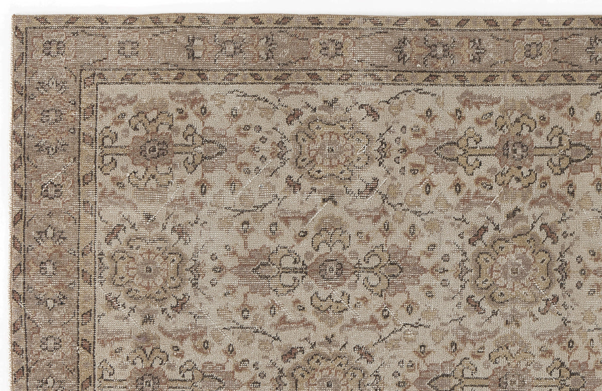Beige Over Dyed Vintage Rug 3&#39;8&#39;&#39; x 6&#39;8&#39;&#39; ft 112 x 204 cm