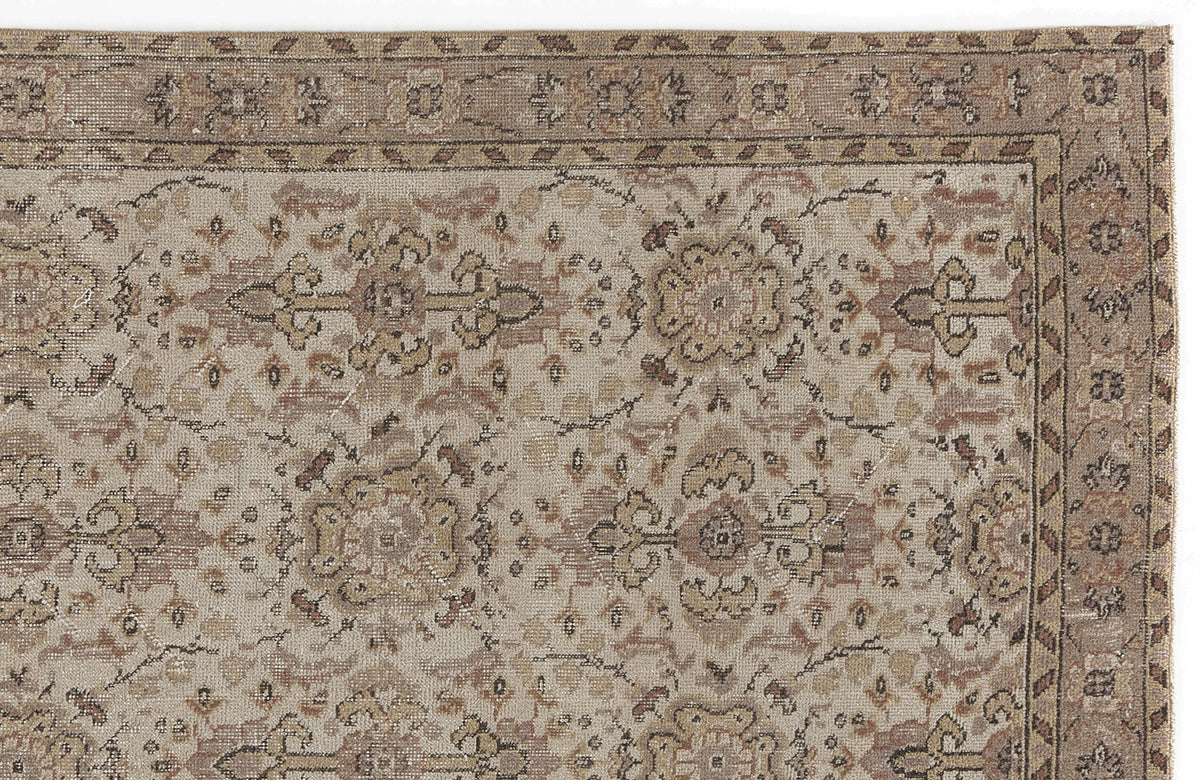 Beige Over Dyed Vintage Rug 3&#39;8&#39;&#39; x 6&#39;8&#39;&#39; ft 112 x 204 cm