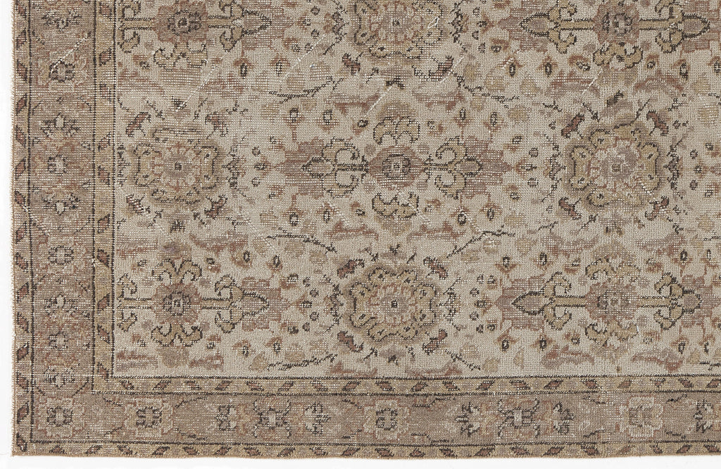 Beige Over Dyed Vintage Rug 3'8'' x 6'8'' ft 112 x 204 cm