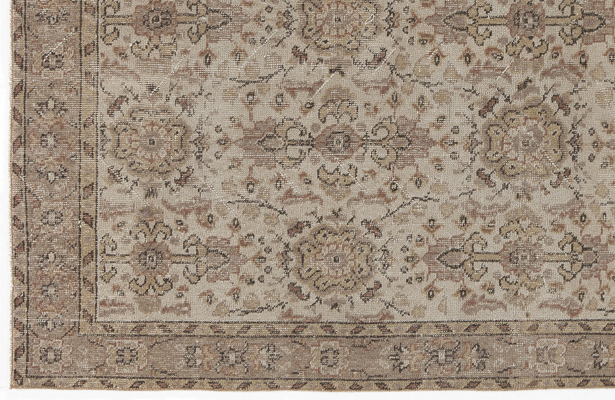 Beige Over Dyed Vintage Rug 3&#39;8&#39;&#39; x 6&#39;8&#39;&#39; ft 112 x 204 cm