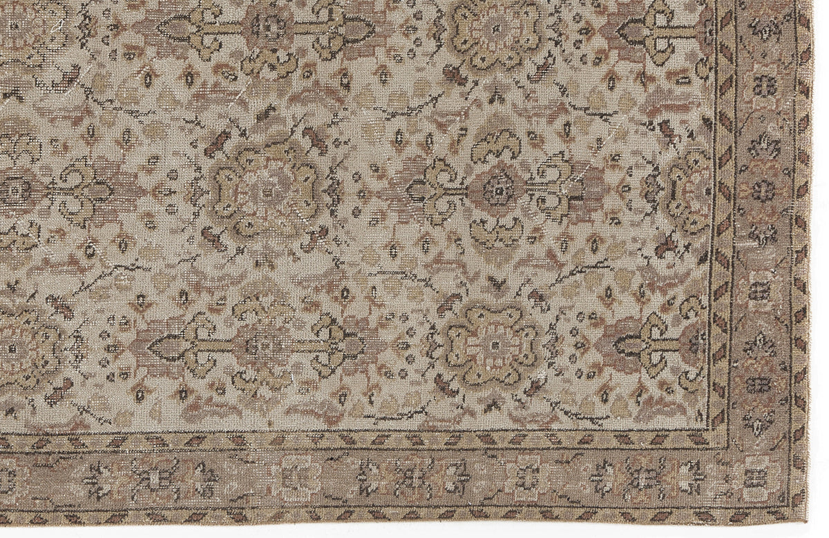 Beige Over Dyed Vintage Rug 3&#39;8&#39;&#39; x 6&#39;8&#39;&#39; ft 112 x 204 cm
