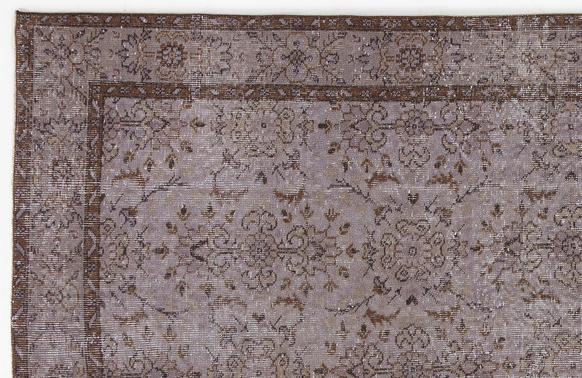 Gray Over Dyed Vintage Rug 5&#39;8&#39;&#39; x 9&#39;5&#39;&#39; ft 172 x 287 cm
